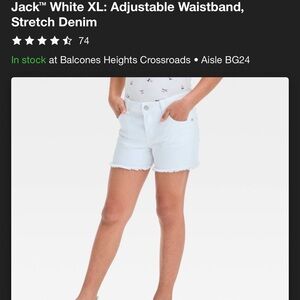 Target Kids White Denim Shorts - never been worn. New with tags.